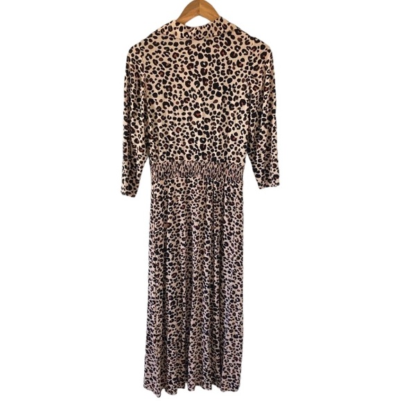 BNWT Women's Animal Print V-Neck Long Sleeve Maxi Dress Size UK 12 - Picture 2 of 15